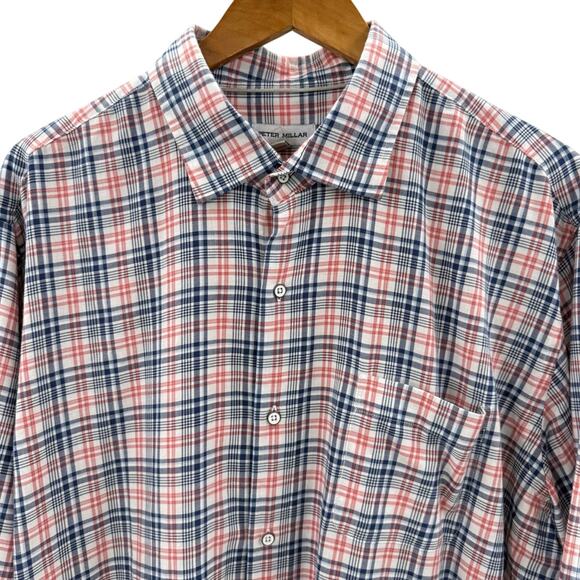 Peter Miller Men’s 100% Cotton Plaid Long Sleeve Lightweight Shirt 2024 Size XL - Picture 2 of 11